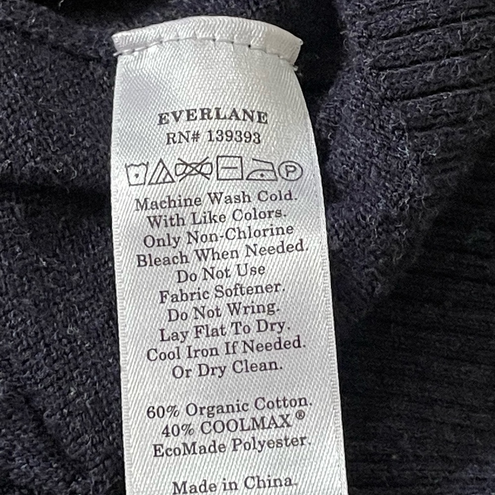 Everlane Blue Organic Cotton Cool Max Lightweight Crewneck Sweater Small - Picture 8 of 8